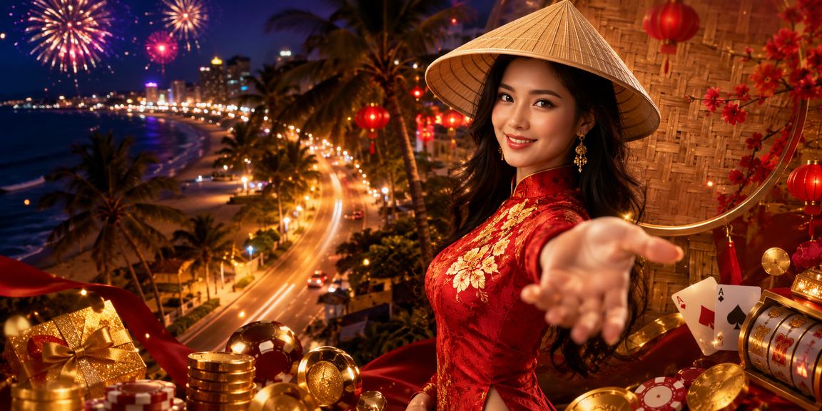 Phụ nữ đội nón lá truyền thống tại Mũi Né tham gia giải trí casino trực tuyến buổi chiều tà